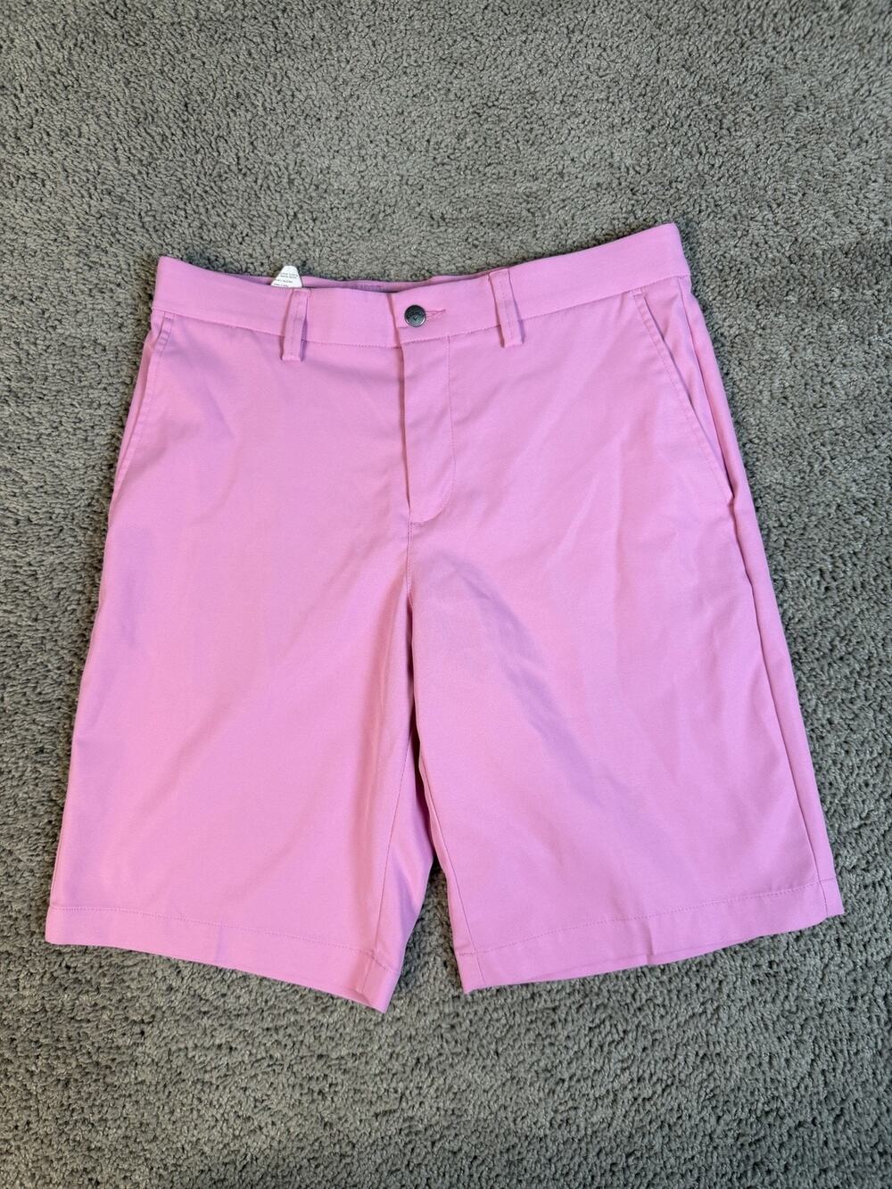 Callaway Golf Shorts Mens 30 Pink 100% Polyester Microfiber 11 Inseam Flat Front